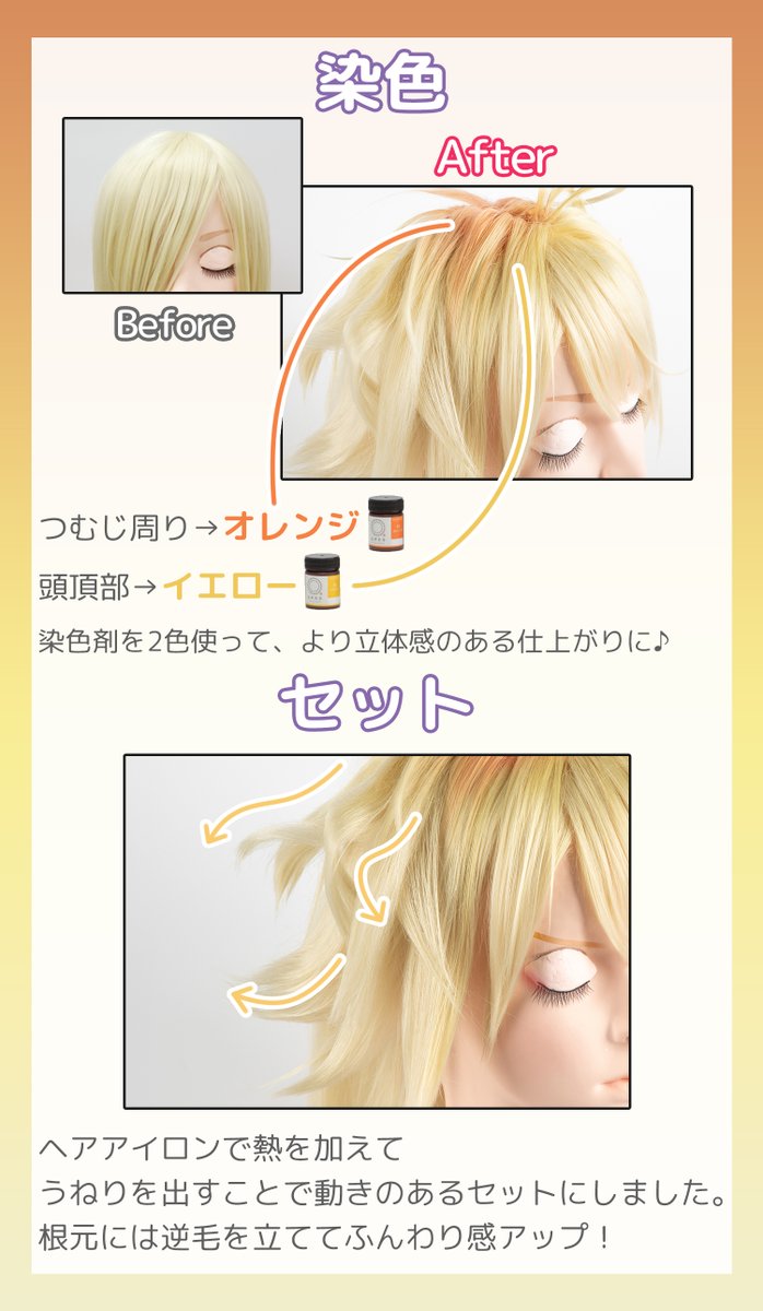 刀剣乱舞🌸南泉一文字 風のウィッグを作ってみました🐈 絶妙な