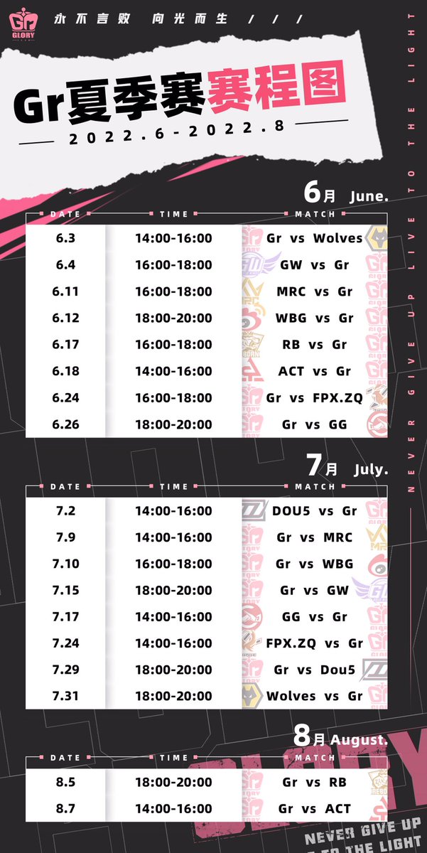 Gr_officialonly's tweet photo. 🔔📅 #IVL You have a match schedule to check out~‼️‼️
#Gr_glory #IdentityV https://t.co/zoepLYHcBW