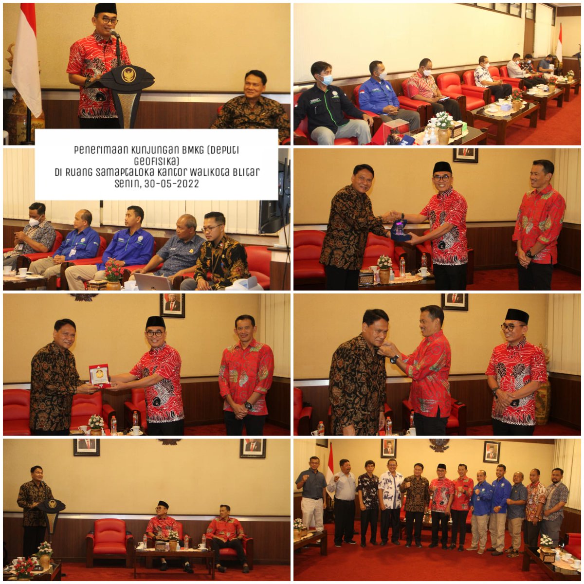 bpbd_kotablitar's tweet photo. (Senin, 30 Mei 2022) 
Penerimaan Kunjungan Kerja Deputi Geofisika Badan Meteorologi, Klimatologi dan Geofisika (BMKG) https://t.co/mz50q5DJaT