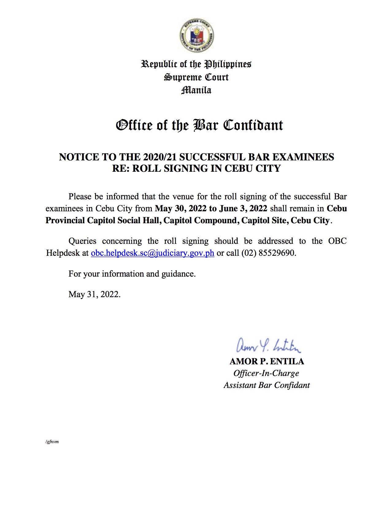 Philippine Supreme Court Public Information Office on Twitter "OBC