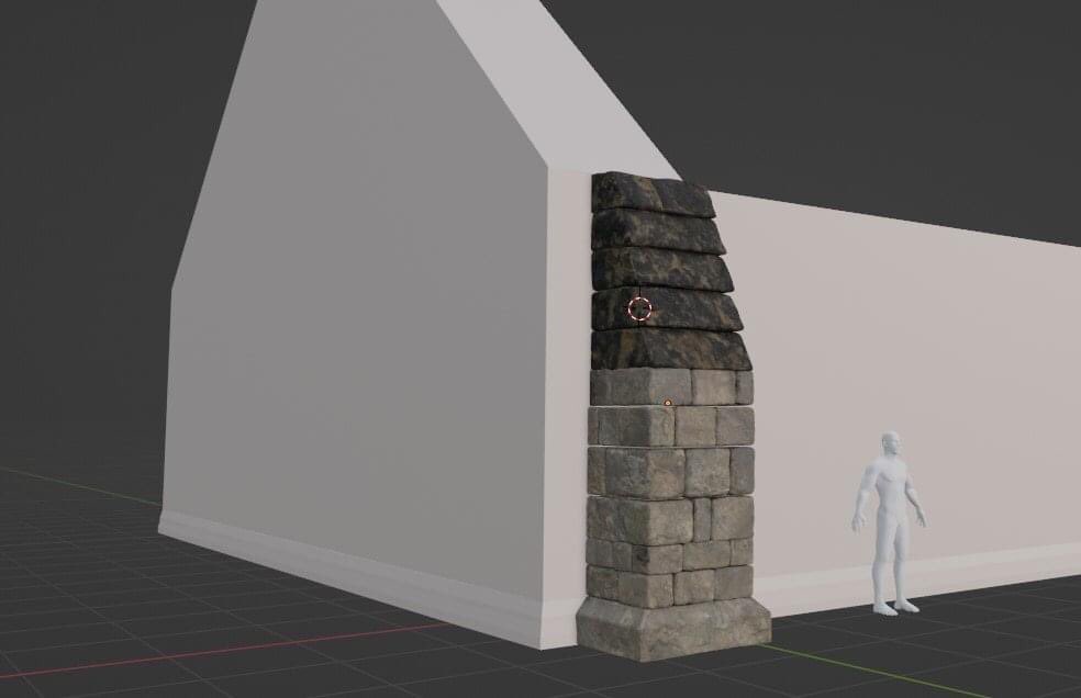 Stewart_Scott's tweet photo. A wall support, I tried something a little different with this creating each individual brick. It looks a lot more realistic but I need to add a mortar layer. #3d #Blender3d https://t.co/YnKuVTn5Tw