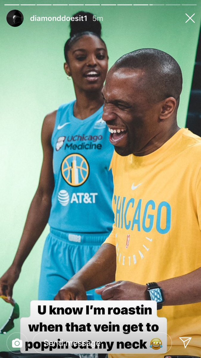 TheSkyShowCHI's tweet photo. Knowing that GMHC and Diamond have communication since after #WNBAFreeAgency went down gives me a tiny bit of comfort I didn’t know I needed 🥹 #DiamondWatching #Skytown https://t.co/eTpcoct9GR