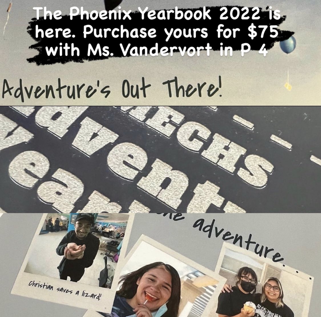 missionechs's tweet photo. The 2022 Phoenix Yearbook is here, ready for an adventure? Purchase yours for $75 with Ms. Vandervort #PhoenixFamily #TeamSISD @evande_MECHS https://t.co/ozOskUpzdh