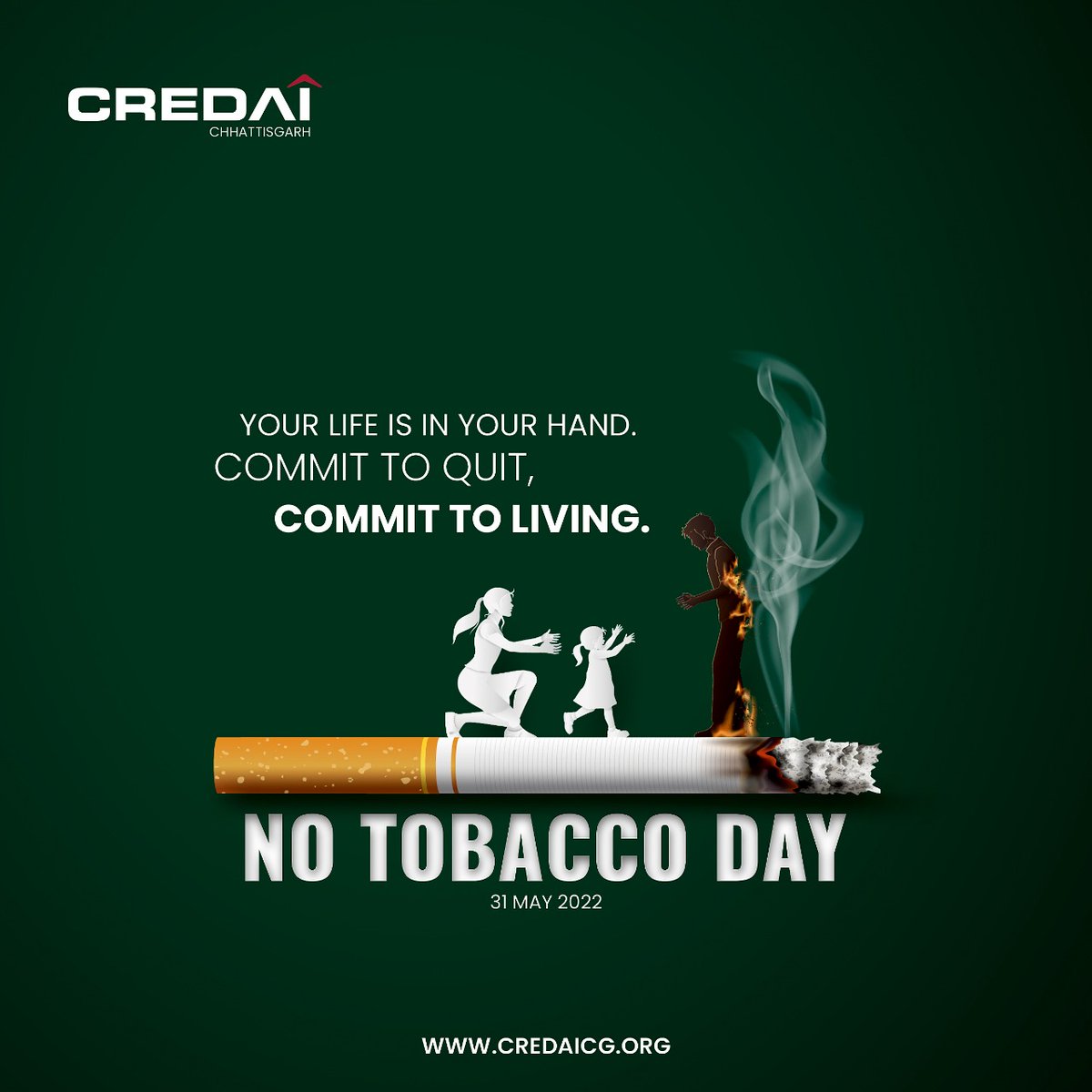 CredaiC's tweet photo. Don't let tobacco take your breath away. Quit smoking on this anti-tobacco day.

#WorldNoTobaccoDay #WorldNoTobaccoDay2022 #NoTobaccoDay #NoTobaccoDay2022 #AntiTobaccoDay2022 #InjuriousToHealth #Smoking #Injurious #ProtectTheEnvironment #Credai #Chhattisgarh https://t.co/8J1y878gth