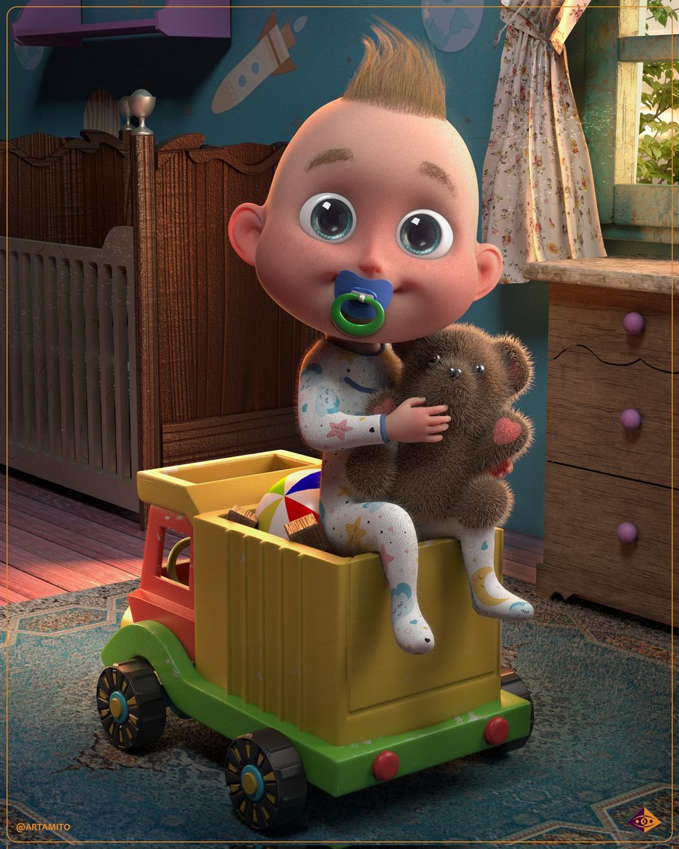 Baby in his room 👶🏻 Personal 3D project that I did in my free times.
Love this mood ❤️
Check the video version for more details.
.
#artamito #3dart #3D #art #BabyDoge #NFTCommunity #animation #cute #Trending #3dcharacter #3Dartist #3drender #NFTartist #ArtistOnTwitter