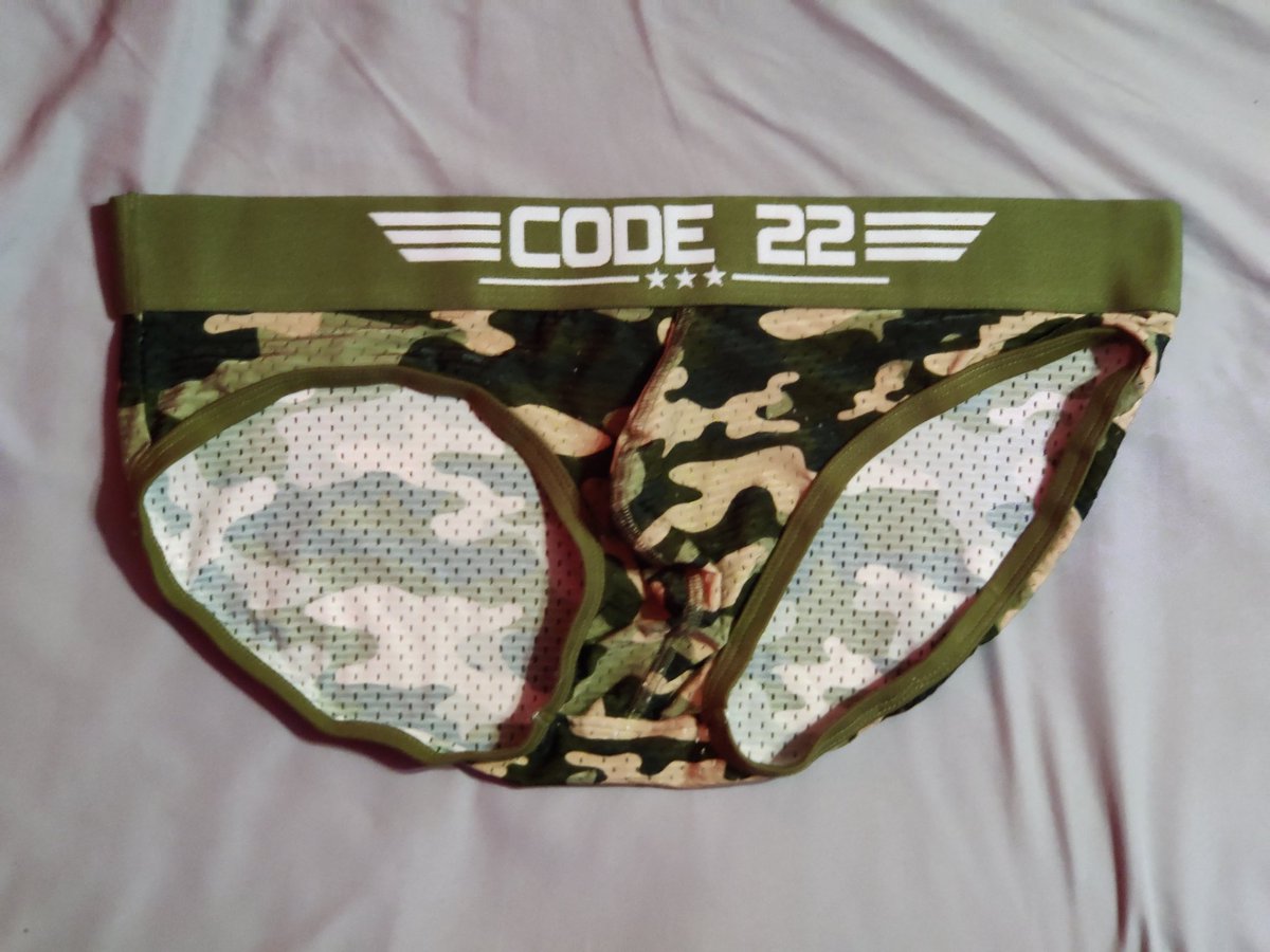 dantefremen's tweet photo. In honor of Memorial Day, I present these #camoundies from #code22underwear. They fit and look great. They're stretchy and roomy and breathe oh-so well. Shameless plug: I found these at my new favorite underwear store, @cnjhammerhard. #FreedomIsntFree https://t.co/t9c9p62eH4