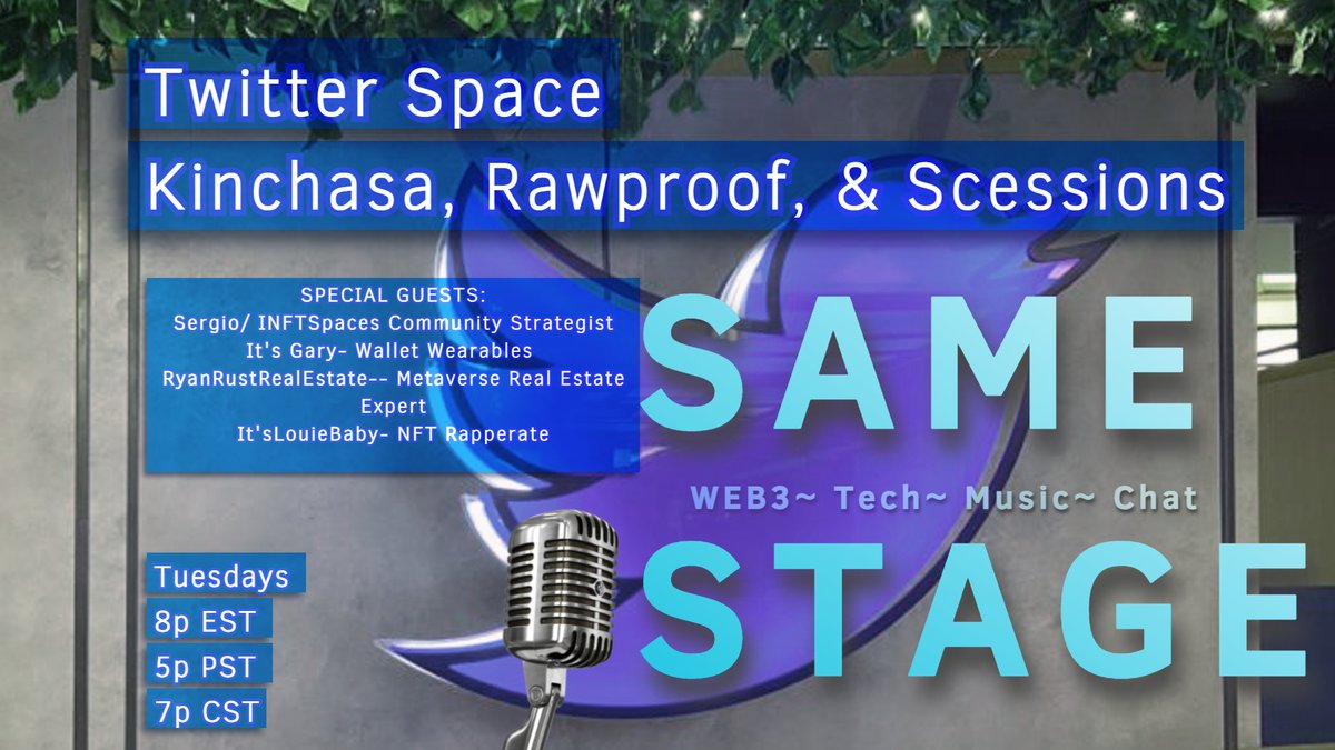 SCessions's tweet image. You know what Time it is!! 

#SAMESTAGE

if you don't it's 8p EST Tuesdays

WEB3 chat and think tank!

Come to our TEDtalk off the head with some new features....direct audio and music in the background with new quality 
Come listen to some renowned artists and web3 speakers