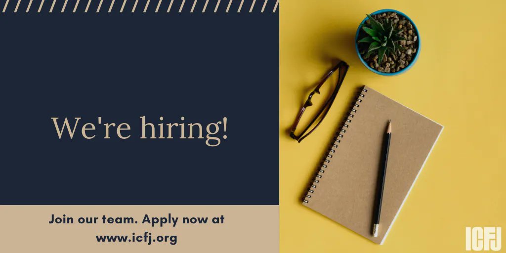 ICFJ's tweet photo. Join a team that’s making a difference! We’re looking for a fluent Spanish and English speaker with experience managing federal grants to help us run our programs for journalists in Latin America. Learn more about the position and apply here: https://t.co/mOkwRzwNK6 https://t.co/kQcDVBYd0f