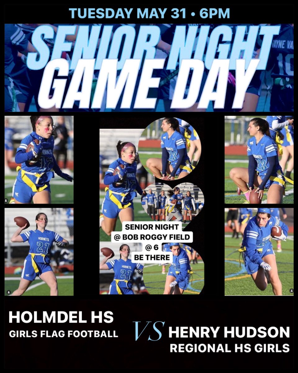HolmdelFlagFB's tweet photo. SENIOR NIGHT! LAST HOME GAME! Holmdel Girls Flag Football @HolmdelFlagFB vs Henry Hudson Regional HS Girls FB. PINK OUT! 
6pm-Bob Roggy Field • Pack the Nest! @HolmdelHornets @HolmdelHS @MrDavidSherman @Holmdel_FB @HolmdelStrength @NFLFLAG @GiantsCRDept #Femalesinflag https://t.co/6mUazeb3vI