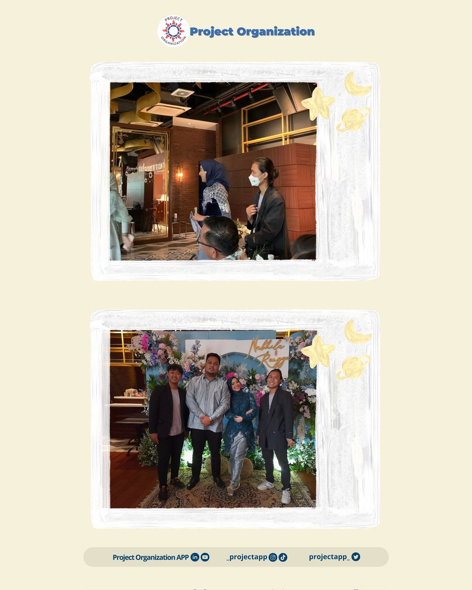 projectapp_'s tweet image. [ PROJECT FOR WEDDING ORGANIZER ]

Terima kasih sudah mempercayai Project Organization sebagai pelengkap di hari bahagia kalian. Semoga menjadi keluarga yang sakinah, mawadah, warahmah.

Congrats Kak Nabila &amp;amp; Kak Rengga!✨
THANKS CREW, SEMOGA SEMAKIN BERKEMBANG