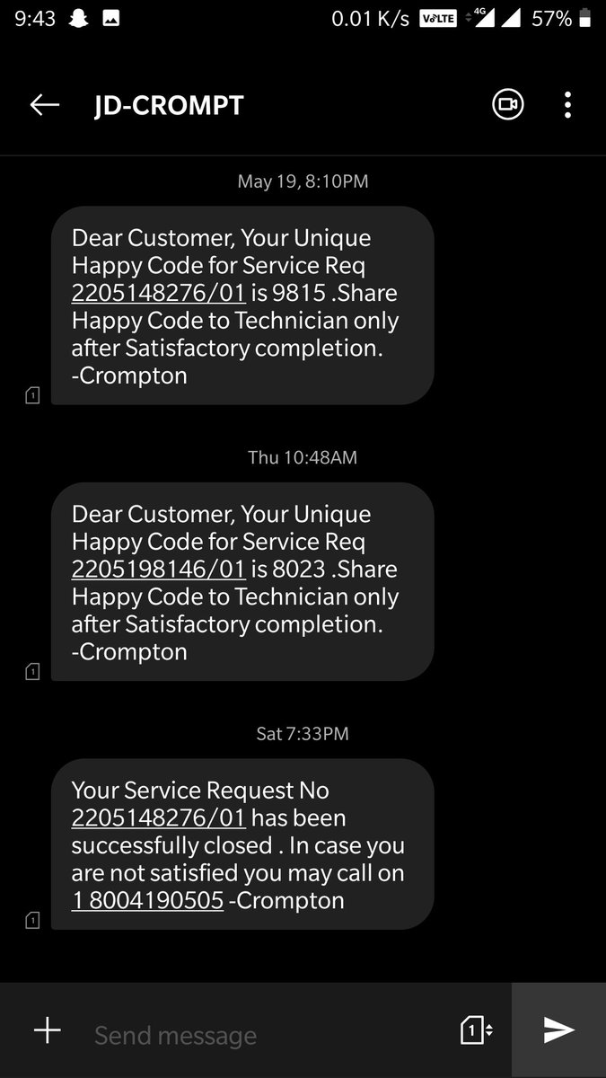 ruthrushikesh1's tweet photo. @Crompton_India  Very poor servies form ur service center from last 2 week my cromtam slinet pro fan not working and request about servies but they say technician assign but no one come to viset event they not wvent pickup call such a west of mony i need a replacement or repair https://t.co/BSqSNuroOt