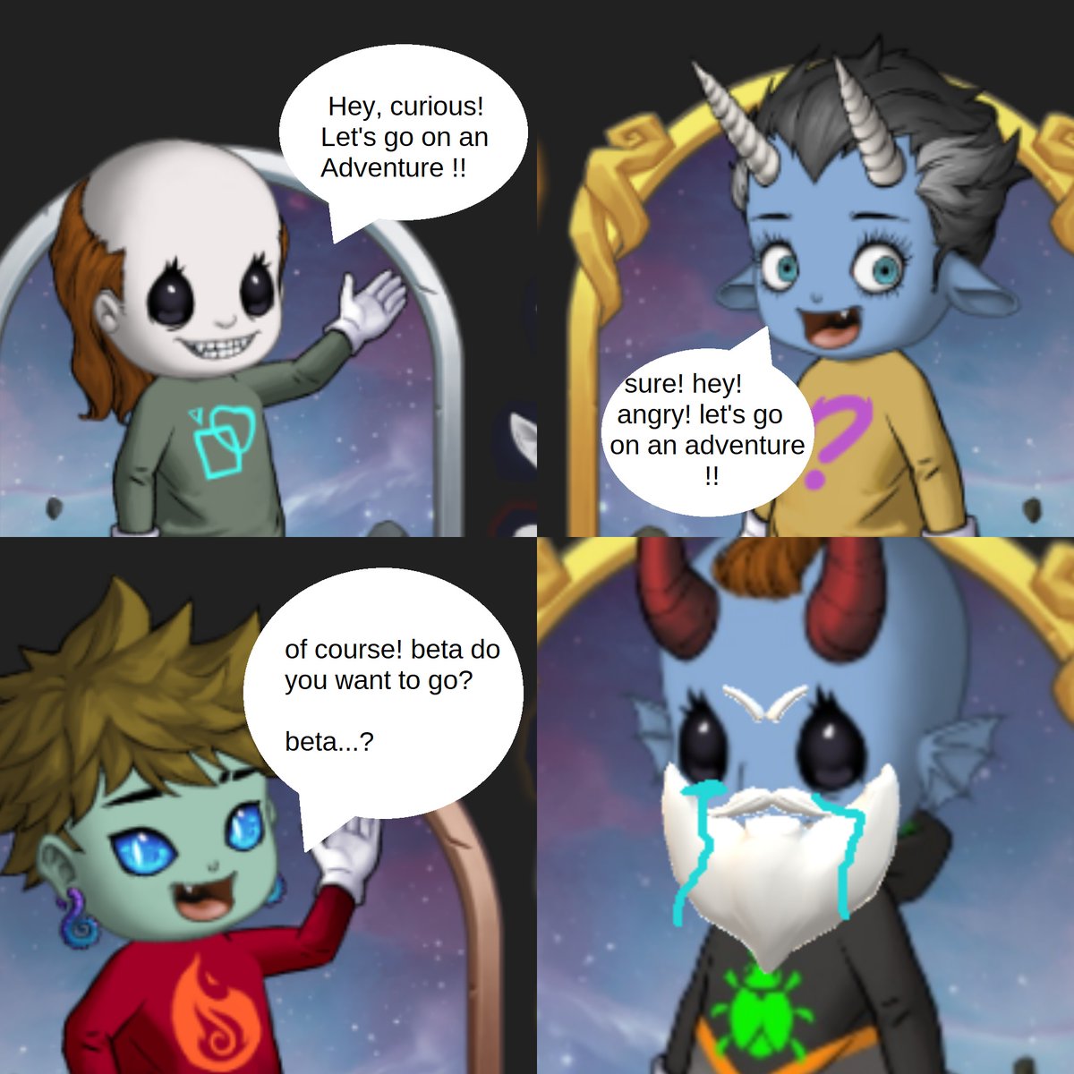 <a href="/devikins_game/">Devikins</a> <a href="/snsjr/">정창민</a> #devikins 
My poor beta does not find meaning in his life. She's been crying all night. What is a beta without missions to complete?....... Exactly, a sad beta.