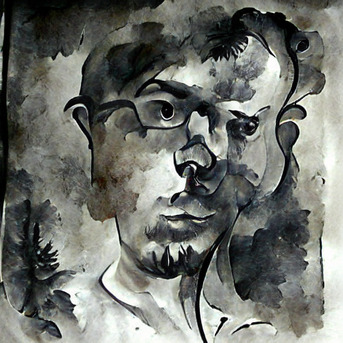 O_T_Human's tweet photo. Self-portrait in an ink wash painting style (#OZGO) #art #artist #artwork #nft #nfts #nftcollector https://t.co/g94cKng2al