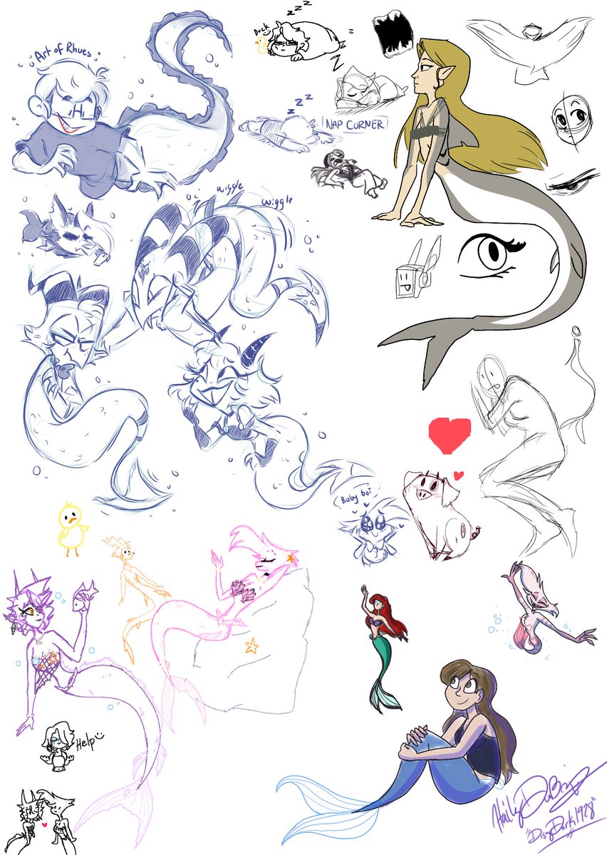 disneydork1928's tweet photo. Just some #MerMay Aggie Doodles with my squad!
Shout out to my girls @Megluvyoutube, @ArtofRhues, and @babyrxe!
๐งโโ๏ธ๐ซง๐
#artistcameos #hazbinhotel #helluvaboss #vivziepop #angeldust #imp #moxxie #millie #blitzo #loona #ariel #napcorner #lovemyartistteam #mermaidcameos https://t.co/DFzIvuAyOU