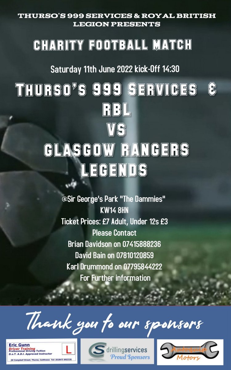 It's getting closer 

#CharityFootball
#Thurso
#Community 
#RangersLegends