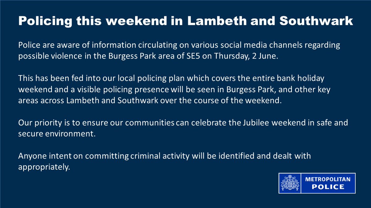 Southwark Police | Central South BCU (@mpssouthwark) on Twitter photo 