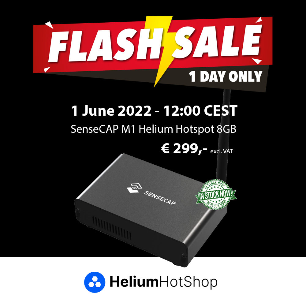 HeliumHot's tweet photo. #SenseCAP M1 8GB #Helium #Hotspot Super Sale! Starts tomorrow at 12:00 CEST time with 40% discount. Limited stock available! Sale only lasts for one day! Be there on time! https://t.co/ecaKBeBHhr

@ThePeoplesNetwork @sensecapmx @helium #hnt #iot #LoraWAN https://t.co/HgueJCbhTV