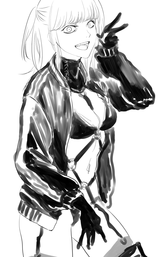 無邪気怖い女の子(ボンデージおっぱい) の下書き 