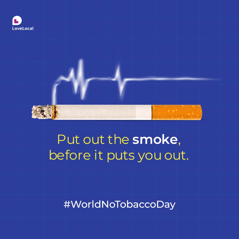 LoveLocalindia's tweet image. The best time to stop smoking is NOW. Have a healthy and smoke free #WorldNoTobaccoDay everyday.

#LoveLocal #SupportLocalRetailers #ShopLocal #SupportSmall #GoVocalForLocal #Retail #OnlineShopping #India #Shopping #IndianShopping #LocalBusiness #NoSmoking #QuitTobacco