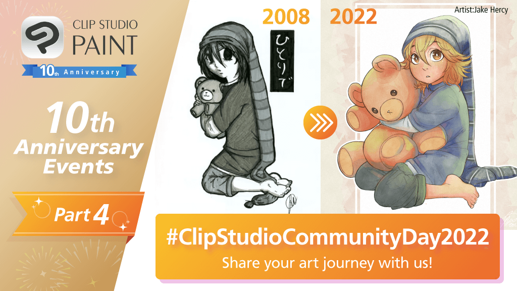 clipstudiopaint's tweet photo. Happy birthday! Clip Studio Paint just turned 10! Share your art journey with us on Twitter, Instagram, Facebook, and Tiktok with #ClipStudioCommunityDay2022 for a chance to win a 10 year license! 
How to enter: https://t.co/sKHj4ZkSvO https://t.co/VatTACHBVZ