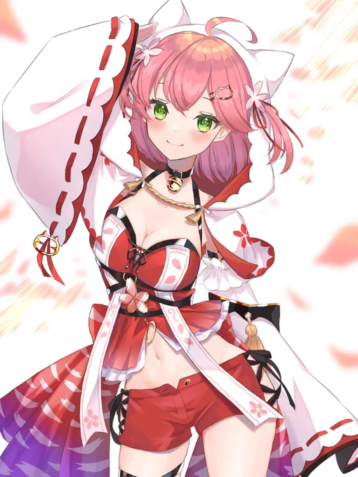 新衣装が可愛すぎて描かずにはいられませんでした…#さくらみこ3D新衣装 #miko_Art 