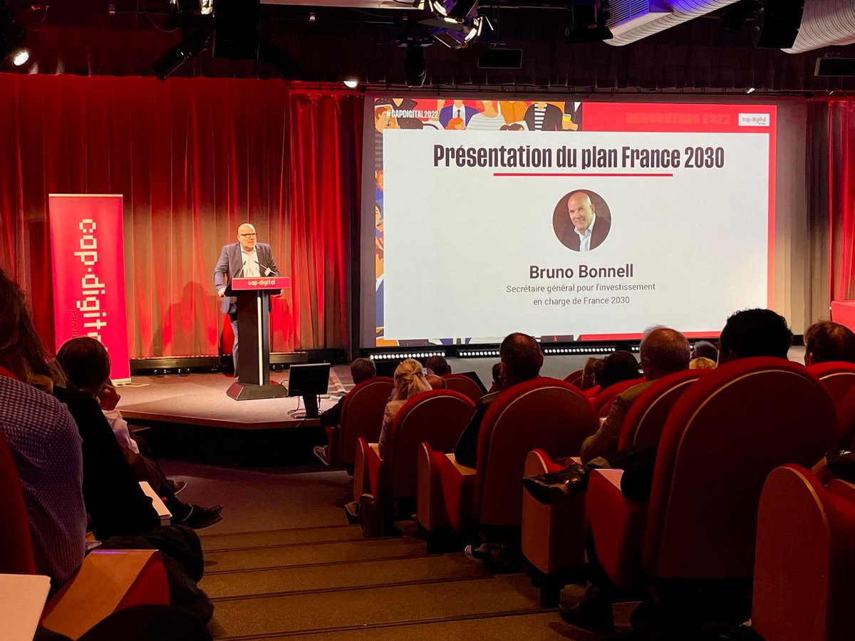 🇫🇷 <a href="/BrunoBonnellOff/">Bruno Bonnell</a>, Secrétaire Général pour l’Investissement en charge de #France2030 est venu nous présenter son plan pour “donner un temps d’avance à la France”. Pour en savoir plus : /france2030.gouv.fr 

cc <a href="/SGPI_avenir/">Secrétariat général pour l’investissement</a> <a href="/gouvernementFR/">Gouvernement</a> #CapDigital2022 #PIA #FranceRelance