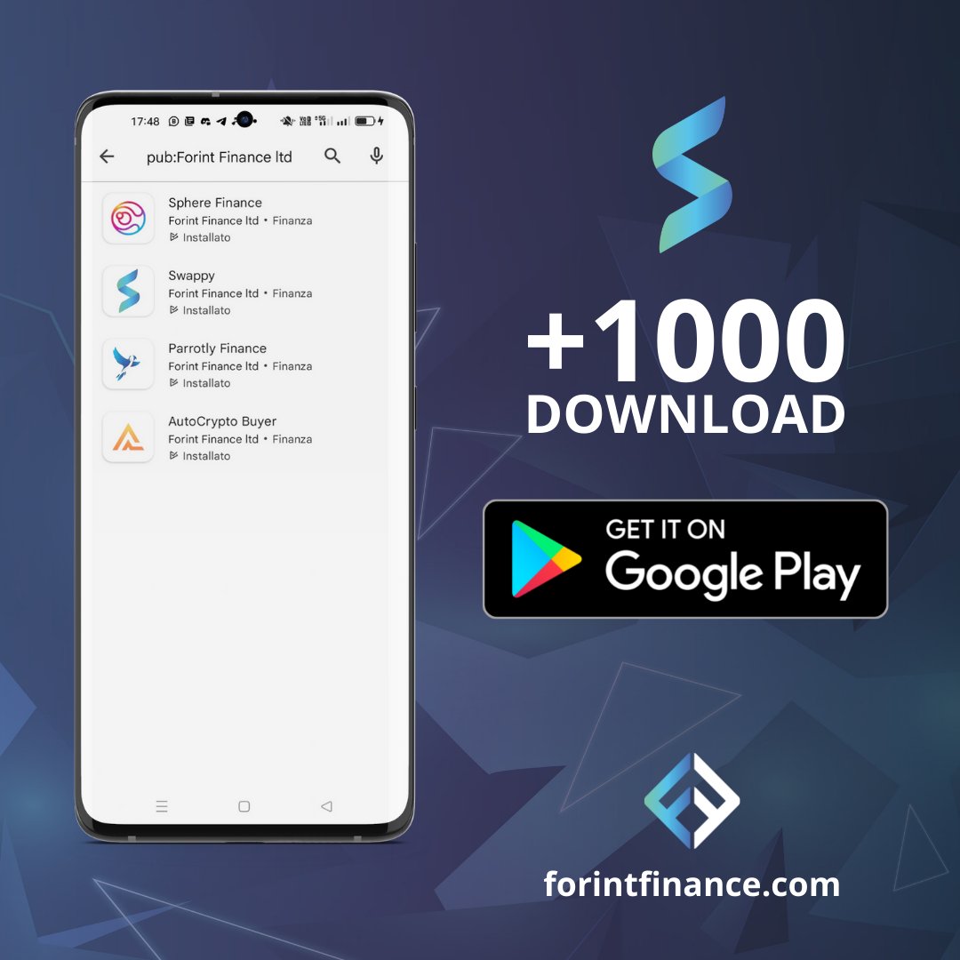 ForintFinance's tweet image. Buy, Swap and track #cryptocurrencies with #Swappy, now available on Google #Playstore.

Download it now play.google.com/store/apps/det…….

#ForintFinance #4INT #Crypto #CryptoNews #BTC #ETH #MultiChain #trading #DeFi