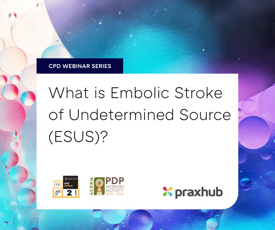 praxhub's tweet image. The second meeting in a 4-part CPD Stroke series focuses on the importance of patent foramen ovale in ESUS aetiology and management. Second Meeting - 9 June 2022, 7-8pm. Register Here: app.praxhub.com/education/603
#stroke #strokemanagement #healthcareprofessionals #strokeeducation