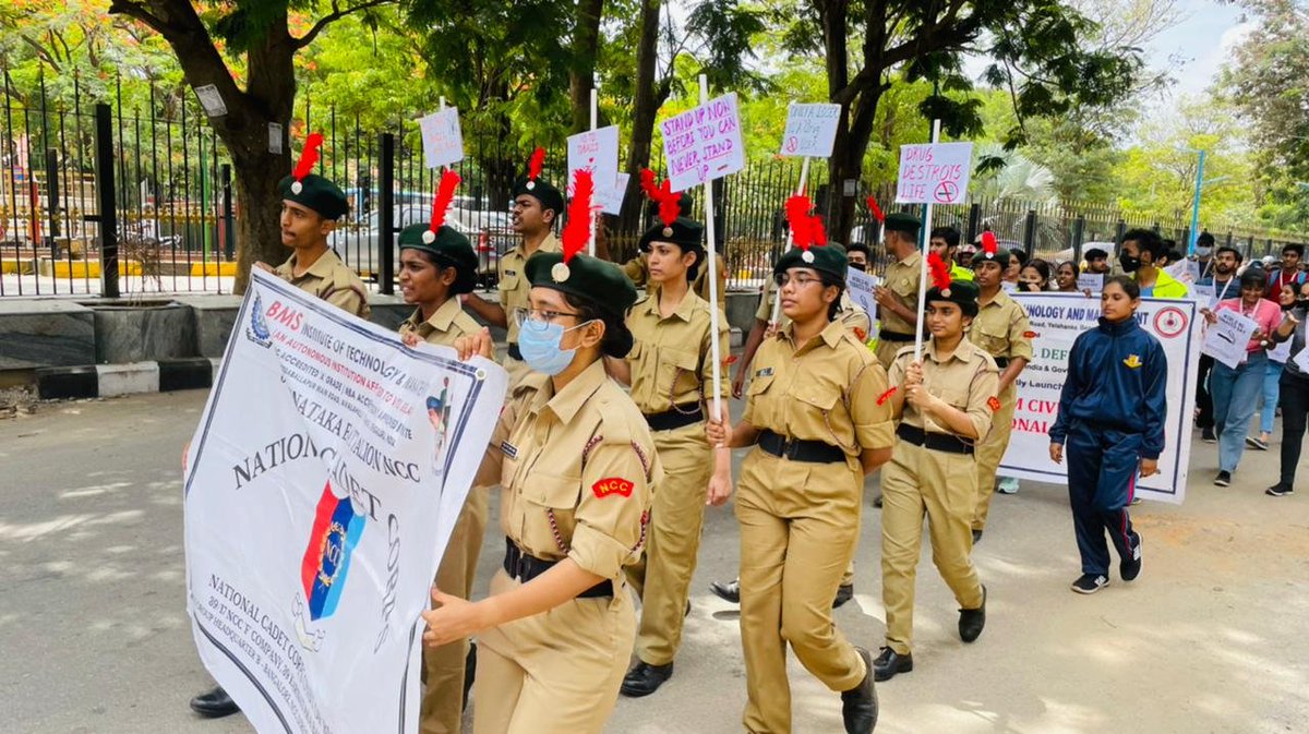nccbmsit's tweet photo. @Dte_kargo @HQ_DG_NCC WORLD NO-TOBACCO DAY 2022

39 Karnataka Battalion NCC along with students of BMSIT&amp;M organized an awareness rally around Yelahanka, Bangalore educating the public on Drug Abuse and hazards of Tobacco consumption.

#SAVETHEYOUTH #NCCBMSIT #39KAR

@Dte_kargo
@HQ_DG_NCC https://t.co/06Tlo83I4p
