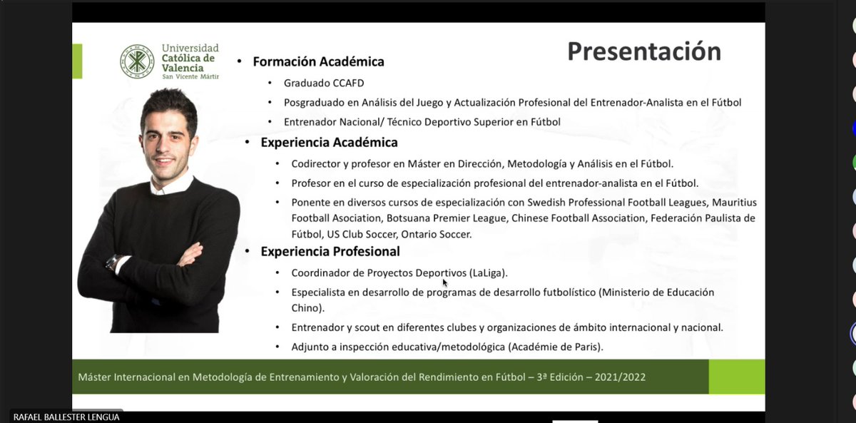 UcvFootball's tweet photo. 🚨 En directo @CarlosCasal #MIMEVR22 ⚽
🎨 "Power-BI aplicado al análisis del rendimiento en fútbol" https://t.co/GHfUveiyhb