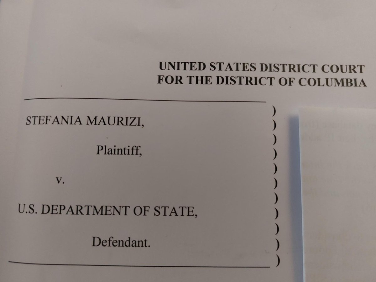 SMaurizi's tweet photo. represented by #LaurenRussell and #AliaSmith of #BallardSpahr, I just asked the judge to issue an order directing the @StateDept to release all records on Julian #Assange. In the last 2 years, @StateDept has released me 30-100 pages completely redacted every single month: https://t.co/y2mX0XwSld