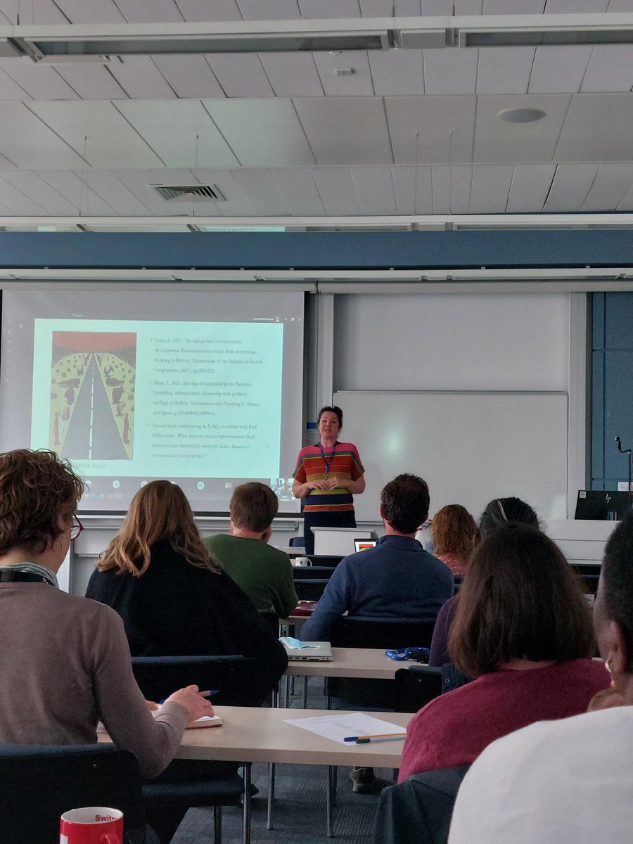 StAndrewsSGSD's tweet photo. Welcome back from #matleave @JessCHope who is exploring #infrastructure change, #environmentalknowledge and #environmentalpolitics, asking questions such as 'how does infrastructure co-construct social and environmental worlds?' #materialgeographies #sustainabledevelopment https://t.co/LFgmCiaNk1