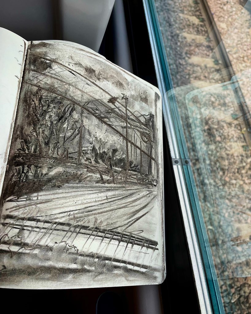 LizAtkin's tweet photo. #Journeydrawings to combat #anxiety and #skinpicking last week, Bangor to St Pancras @AvantiWestCoast
#publictransport #mentalhealth #dermatillomania #recoverystrategies #BFRB #kentartist #drawingonthetrain @Drawinglives @The_Big_Draw https://t.co/Md7LQw98OD