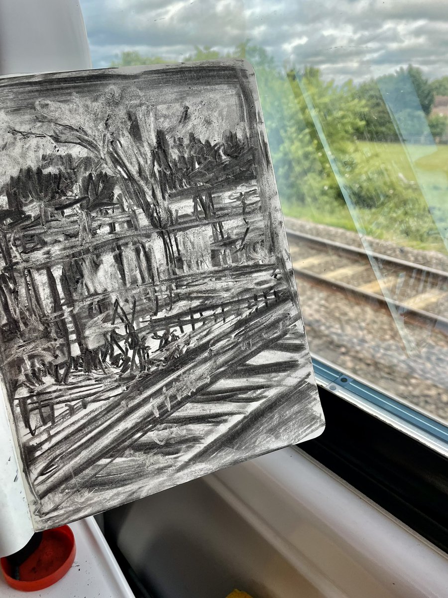 LizAtkin's tweet photo. #Journeydrawings to combat #anxiety and #skinpicking last week, Bangor to St Pancras @AvantiWestCoast
#publictransport #mentalhealth #dermatillomania #recoverystrategies #BFRB #kentartist #drawingonthetrain @Drawinglives @The_Big_Draw https://t.co/Md7LQw98OD