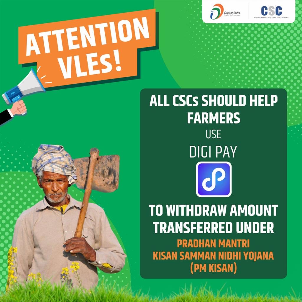dintya15's tweet photo. An opportunity for CSC VLE to help every farmer in the country https://t.co/Ipewz5Gltz