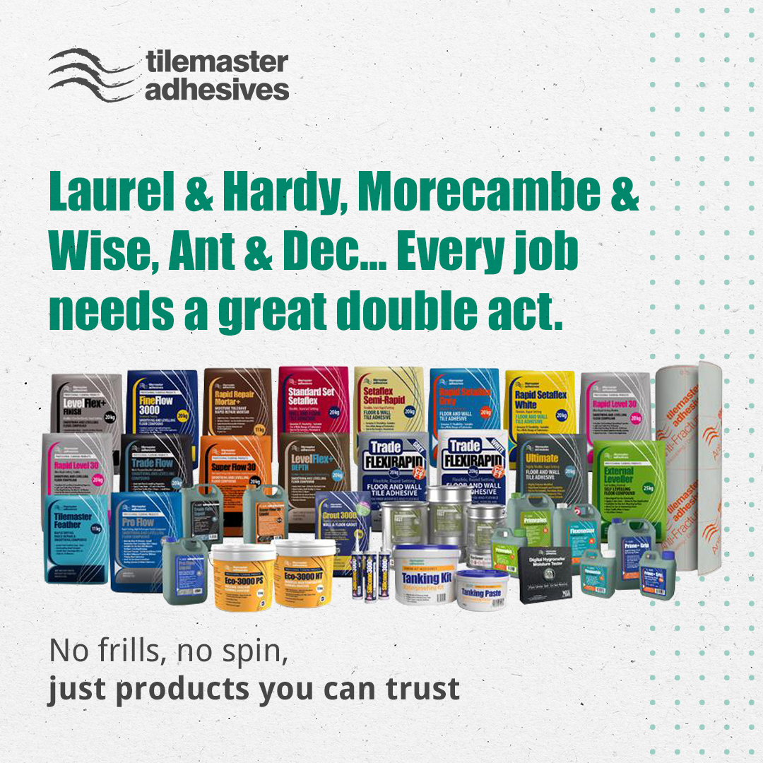 Get the job done in style with our range of realiable products. From self-levelling compounds, to quick-dry grout, the perfect products for you are just around the corner. Find your local stockist today. 

bit.ly/3MV1B6x

 #nofrills #tilemasteradhesives #nospin #flooring