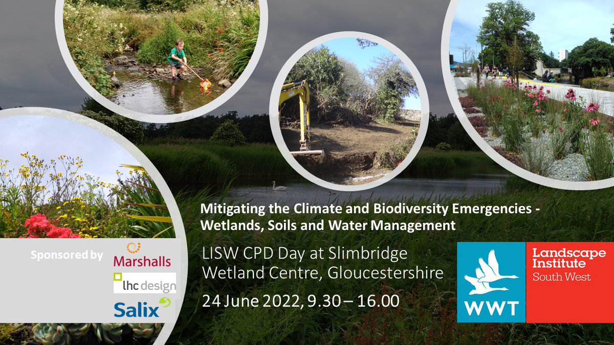 #LISWCPD <a href="/WWTSlimbridge/">WWT Slimbridge</a> on #watermanagement #biodiversity #soilmanagement 
🗓 24 June ⏰9:30am - 4pm 

🎫 eventbrite.co.uk/e/lisw-cpd-day…

Speakers: @iKevinBarton <a href="/ecoschemes/">Gary Grant</a> #GaryGrant <a href="/German_Quercus/">Birgit Hontzsch</a> 

Sponsored by <a href="/MarshallsCom/">Marshall</a> <a href="/LHCDesignUK/">LHC Design</a> <a href="/SalixBio/">SalixRW</a>