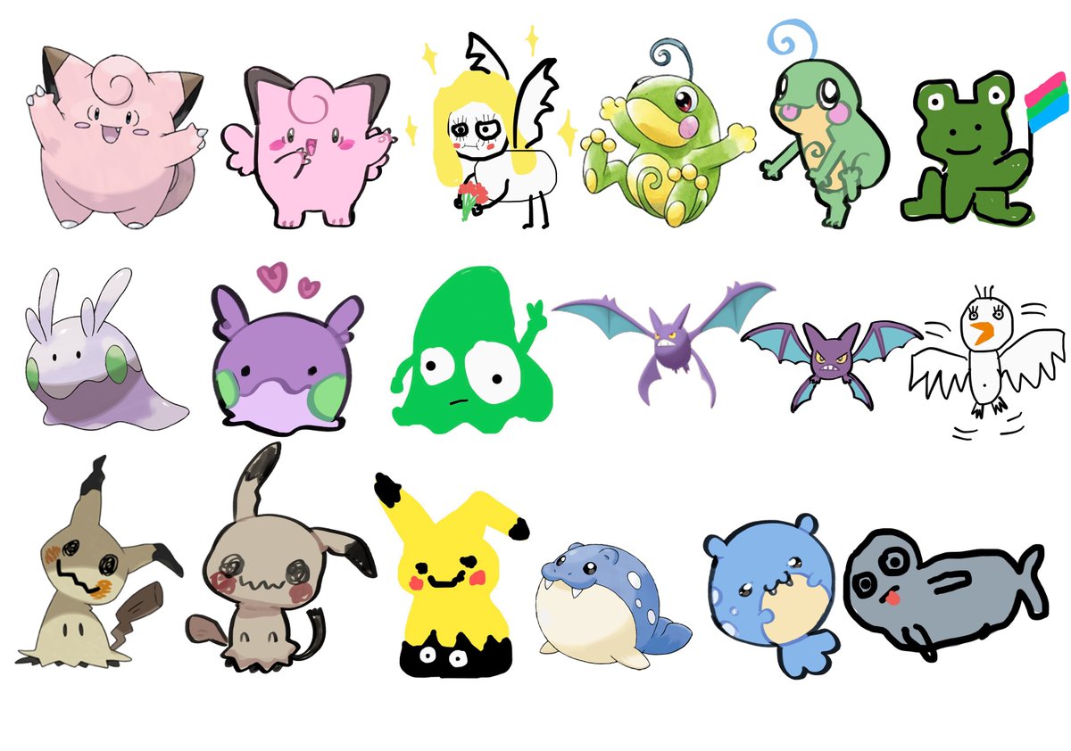 mimikyu ,pikachu pokemon (creature) no humans white background rainbow smile heart simple background  illustration images