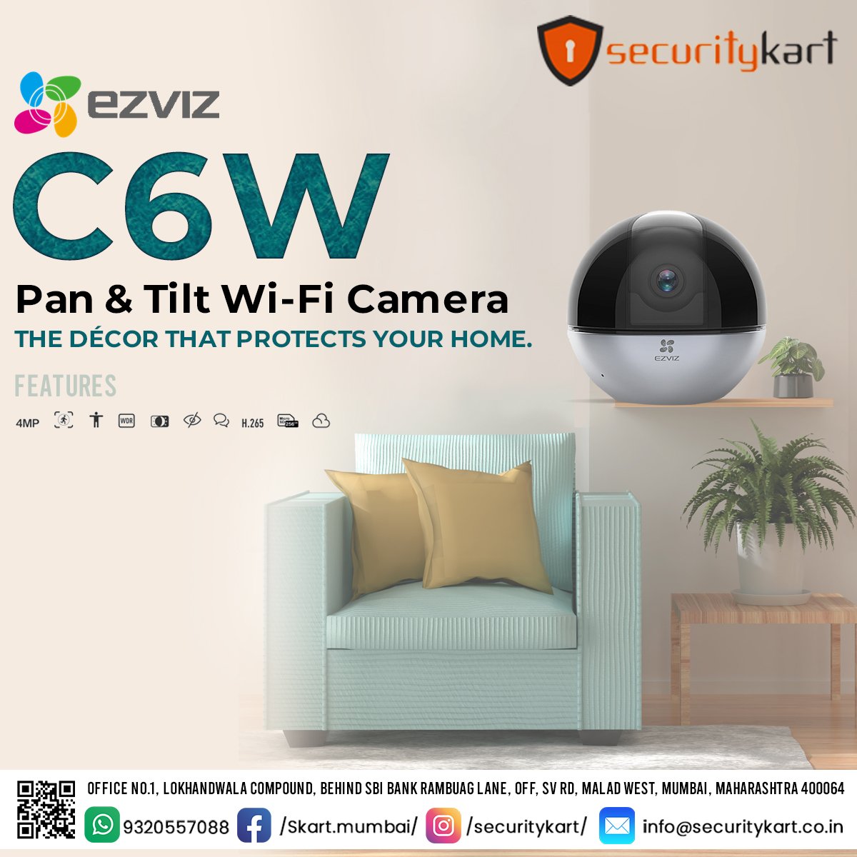 SecurityKart's tweet photo. #securitykart *C6W* Pan &amp; Tilt Wi-Fi Camera
Know More about us :-
info@securitykart.co.in
https://t.co/PdlOqT9B7L
https://t.co/jowfYj0kR1
Call us on 9320557088
#2kresolution #autozoomtracking #persondetection #trueWDR #twowaytalk #privacyshutter #ezviz #cctv #sdcard #hd #supports https://t.co/P0rkWdRxb6