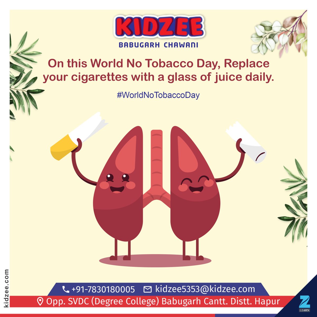 Take the first step to your goal of healthy living by saying no to tobacco.

Happy World No 🚭 Tobacco Day!
.
.
#Kidzee #school #tobacco #tobaccofree #notobacco #worldnotobaccoday #nosmoking #quitsmoking #stopsmoking #worldnotabaccoday2022