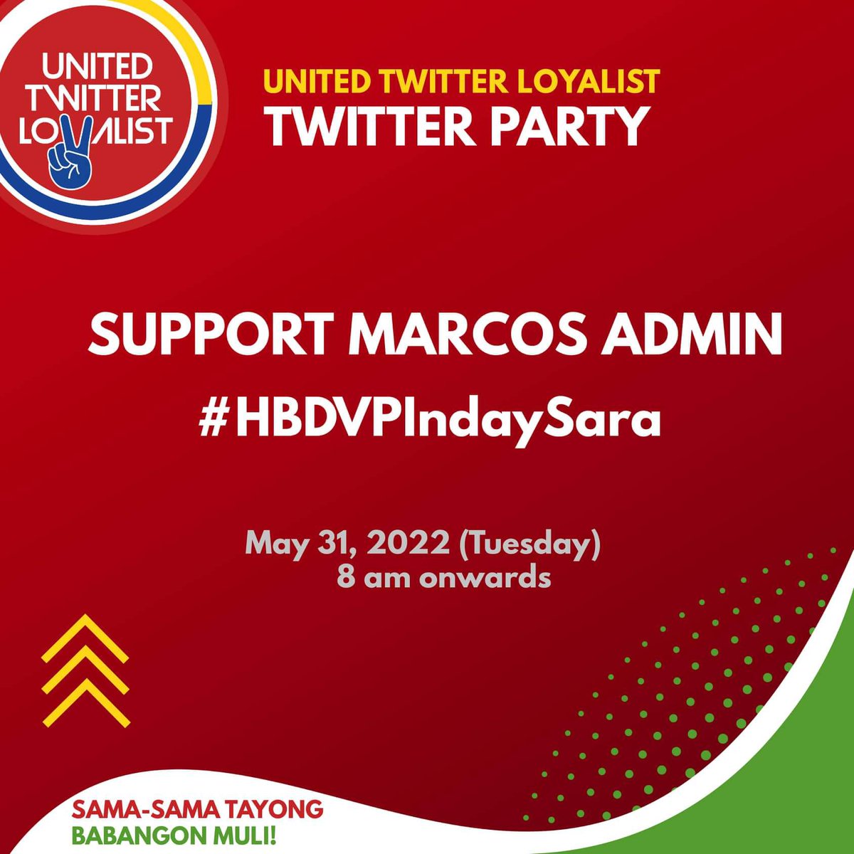 MALIPAYUNG SA PAGSAULOG SA ADLAW NA TAWHAN..  
VP <a href="/indaysara/">Sara Duterte</a> 
in behalf of all ILOKANOS here in the north...
WE LOVE YOU!

SUPPORT MARCOS ADMIN

#HBDVPIndaySara