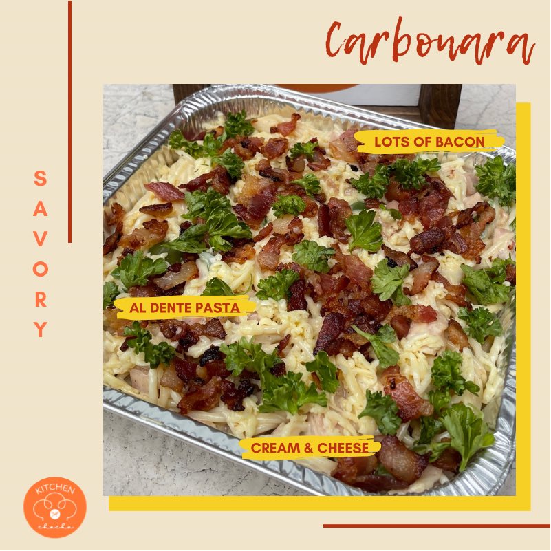 kitchen_chacha's tweet photo. Want something savory? Order our Baked Samgyup or Carbonara for a filling meal! 🧡 https://t.co/IRzk7bQGnn