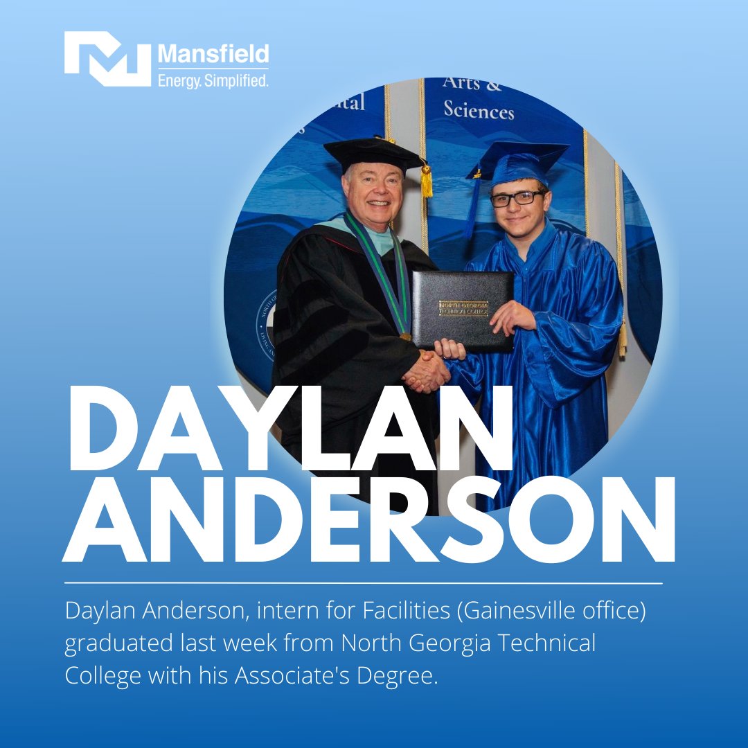 Daylan Anderson, intern for Facilities (Gainesville office) graduated last week from North Georgia Technical College with his Associate's Degree. Congratulations!
