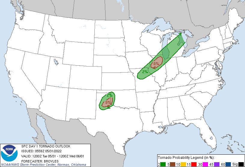 LimWeather's tweet photo. D1 #SPC: #Enhancedrisk of #severewx in NW #Texasm N #Oklahoma and SE #Kansas due to a 30% and SIG #hail risk, a 15% #wind risk in the SLGT area and a 5% #tornado risk in NW TX and #Illinois. #Uswx #wxtwitter #kswx #txwx #okwx #ilwx https://t.co/ydXZzd6Rwt