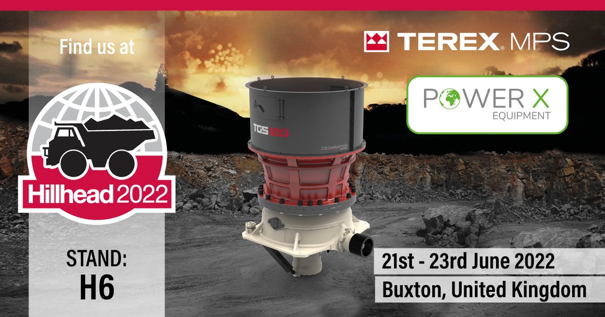 The UK's largest quarrying, construction and recycling exhibition is back at Hillhead Quarry, Buxton in June 2022.

Meet our team alongside our dealer PowerX Equipment at Stand H6 where we will be showcasing our TG120 cone crusher exclusively at #Hillhead2022.