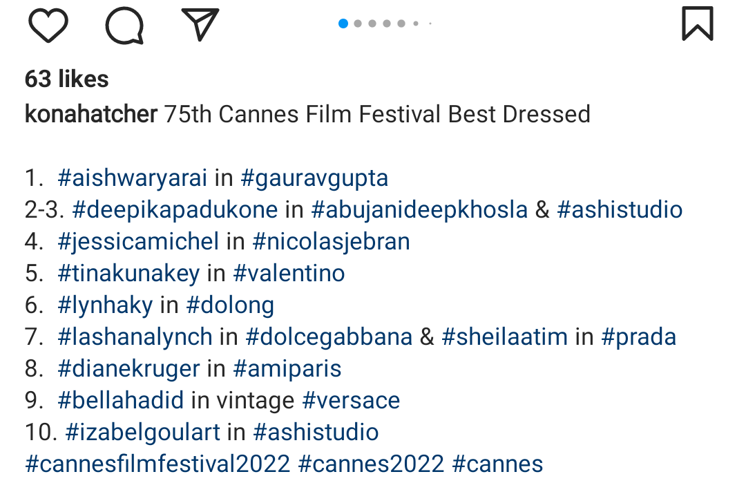 According to Kona Hatcher 
#AishwaryaRaiBachchan is best dressed at #CannesFilmFestival2022 @Festival_Cannes 

Congratulations @GG_Studio