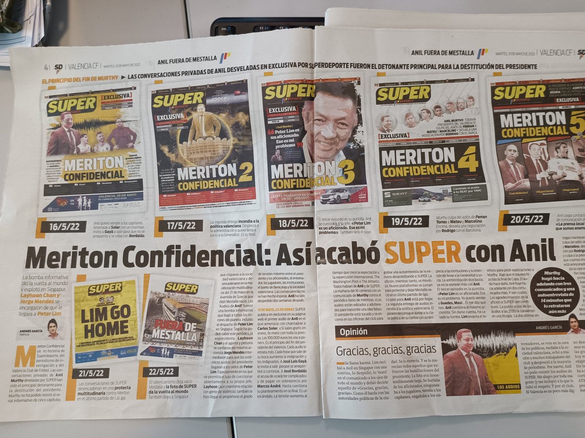 MAROTEJO's tweet photo. @rafamarin_super @superdeporte_es @valenciacf Mi opinión... mal periodismo si un medio acaba con un presidente y se regodea de ello. La prensa está para informar. Pan para hoy hambre para mañana. Y estoy contento de que lo hayan cesado. Mi humilde punto de vista. https://t.co/O2l1xIE7V8 https://t.co/a8RrVJwVwC