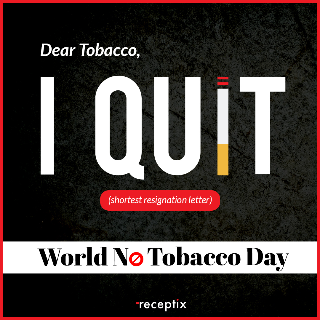 atreceptix's tweet photo. On this World No Tobacco Day 2022,
Quit Tobacco before your Life Quits❗

#AtReceptix #WorldNoTobaccoDay2022 #remotely #datadriven #gethired #recruitment #flexible #hrtech #jobs #jobalert #ads #jobopening #jobhunt #hr #usa #california #toronto #canada #programmaticjobadvertising https://t.co/K20cB8wUcz