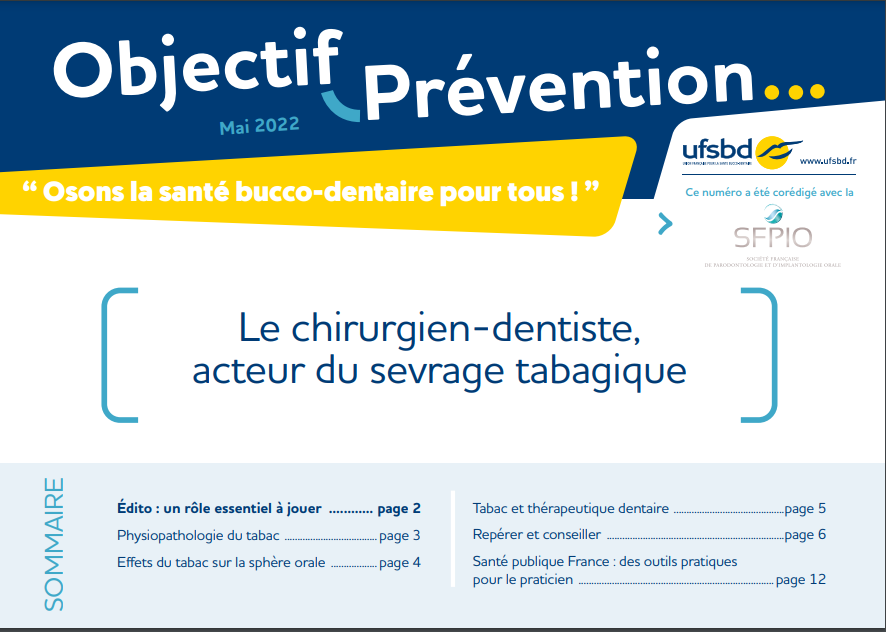 UFSBD's tweet photo. #JournéeMondialeSansTabac : @UFSBD et #SFPIO @SNationale réaffirment le rôle des dentistes dans le sevrage tabagique et proposent des outils concrets pour prendre en charge leurs patients fumeurs. Partenariat avec #DGS Edito Pr Salomon et @SantePubliqueFr▶️https://t.co/ABZZbB9Vxx https://t.co/PmhfeNF3D9